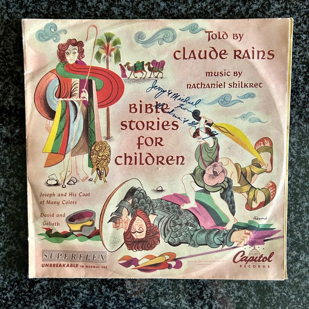 CLAUDE RAINS BIBLE STORIES CAPITOL DB-94 CHILD’S 2 X 78 RPM RECORDS Excellent